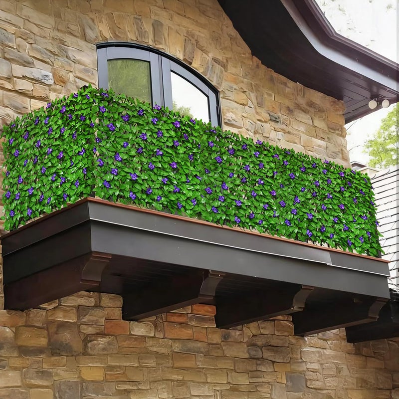 Garden Land شاشة خصوصية قابلة للتوسيع لسياج الشرفة في الهواء الطلق، لوحة سياج زينة من اللبلاب الاصطناعي، سياج اصطناعي (أوراق من جانب واحد) - Image 4