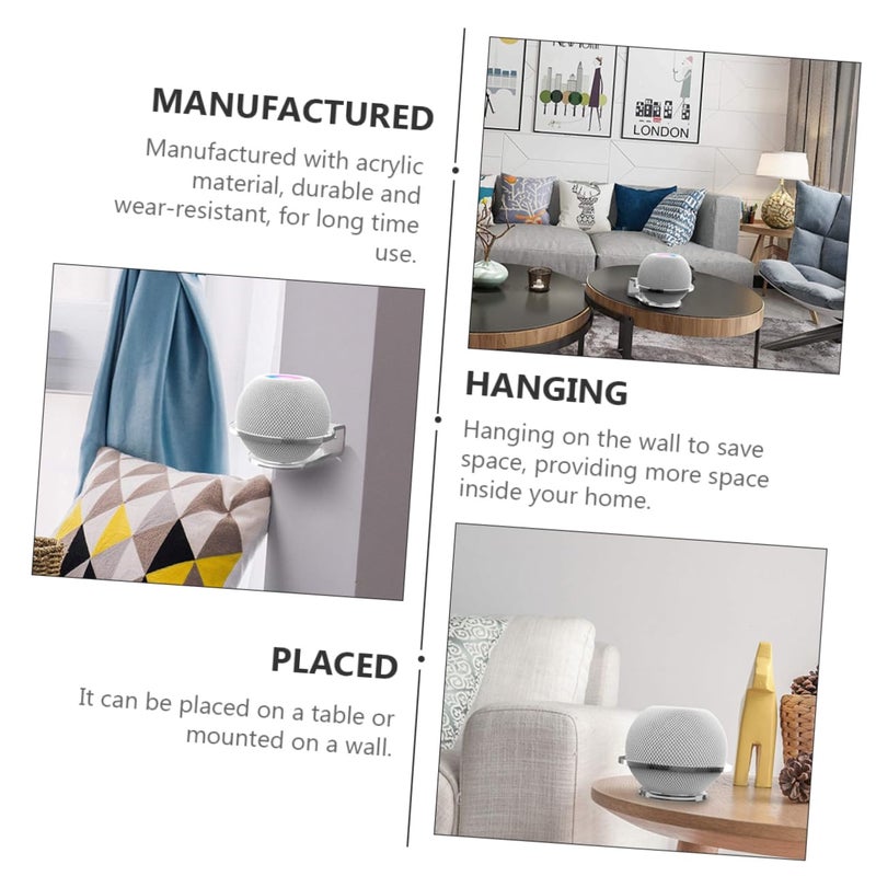 Transparent Wall Mounted Audio Shelf For Mini Speaker Space Saving Strong Bearing Living Room Bedroom Kitchen - Image 3