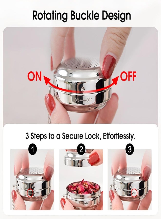 Vsitoo Tea Infuser for Loose Tea, Extra Fine Mesh Tea Strainer Ball - 304 Stainless Steel Reusable Tea Steeper Filter Bag for Brewing Black Tea Rooibos Herbal Tea Spices Seasonings - Image 2