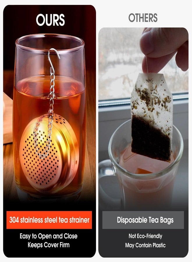 Vsitoo Tea Infuser for Loose Tea, Extra Fine Mesh Tea Strainer Ball - 304 Stainless Steel Reusable Tea Steeper Filter Bag for Brewing Black Tea Rooibos Herbal Tea Spices Seasonings - Image 3