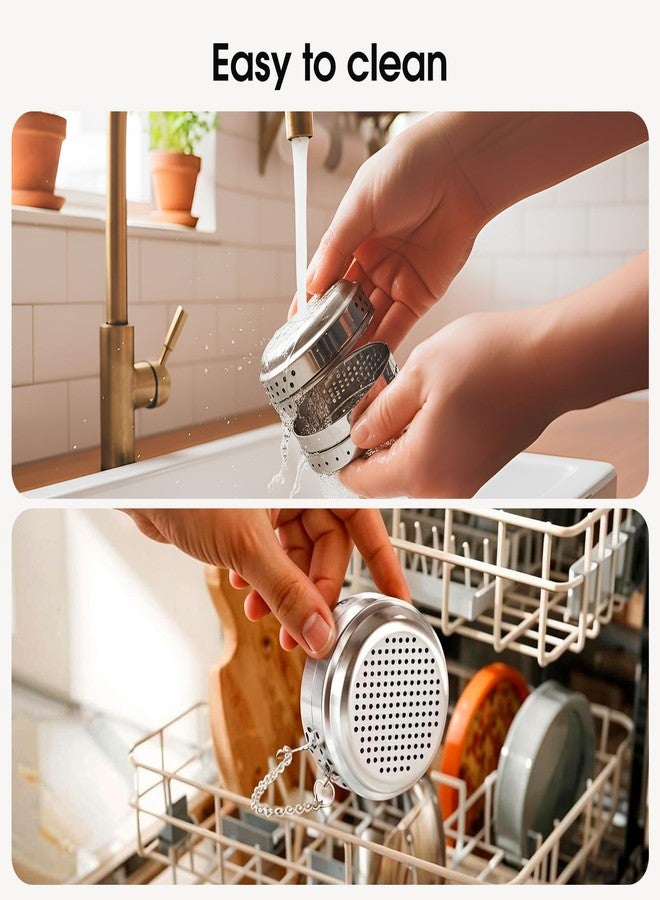 Vsitoo Tea Infuser for Loose Tea, Extra Fine Mesh Tea Strainer Ball - 304 Stainless Steel Reusable Tea Steeper Filter Bag for Brewing Black Tea Rooibos Herbal Tea Spices Seasonings - Image 5