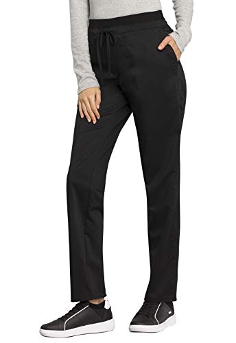 Cherokee Scrubs for Women Mid Rise Tapered Leg Drawstring Pant with 5 Pockets, Cargo Bottom with 2 Way Stretch Fabric - WW105T, M Tall, Black - Image 4