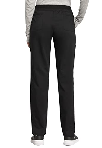 Cherokee Scrubs for Women Mid Rise Tapered Leg Drawstring Pant with 5 Pockets, Cargo Bottom with 2 Way Stretch Fabric - WW105T, M Tall, Black - Image 5