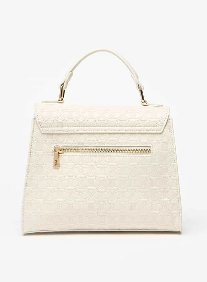 ايل Women Monogram Embossed Satchel Bag with Handle and Adjustable Strap
