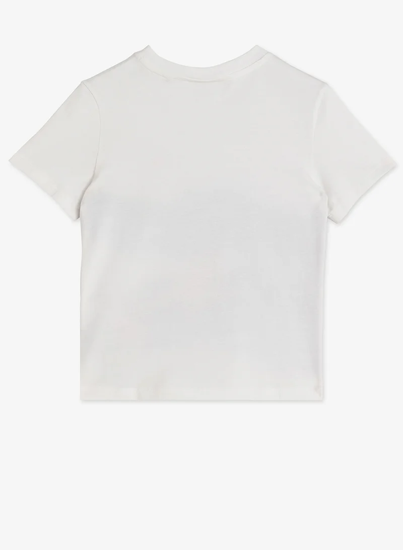 لاكوست تيشيرت شبابي بياقة دائرية وطبعة