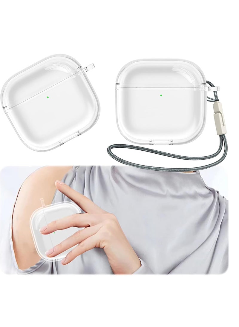 Generic - Case Compatible with AirPods 4/4 NC Case Cover Clear for Airpod 4/4 NC Case, Compatible with AirPods 4/4th NC Generation Case, Shock Resistant & Drop Protection Cover Case with Lanyard, for Airpods 4/4 NC Cases - Image 1
