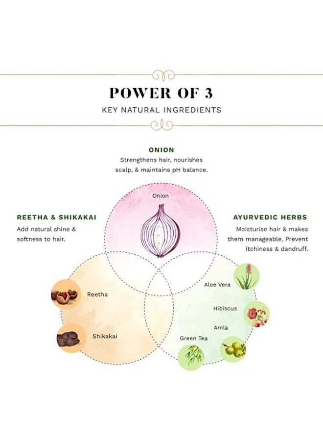 Sesa Onion Shampoo With Reetha & Shikakai ; Hair Growth, Hair Damage, Hair Strengthening & Hairfall Control ; No Sulphates, Parabens, Silicones & Artificial Color ; 300 Ml (Pack Of 1) - Image 3