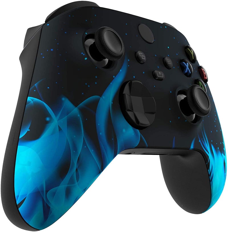 Custom Controllerzz Wireless Controller for Microsoft Xbox Series X/S & Xbox One - Custom Soft Touch Feel - Custom Xbox Series X/S Controller (X/S Blue Flame) - Image 2