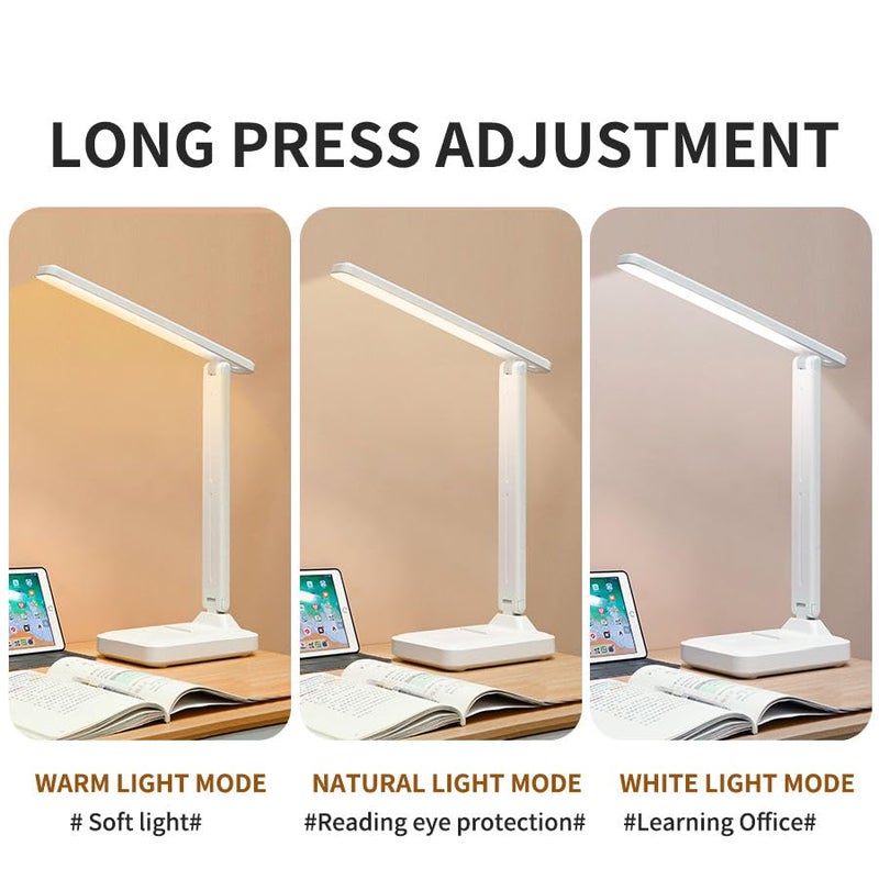 One94Store Rechargeable LED Desk Lamp – Foldable Study Lamp with 1200mAh Battery, USB Charging, Touch Function, Eye Protection & 3-Level Brightness for Reading, Office & Home Use - Image 2
