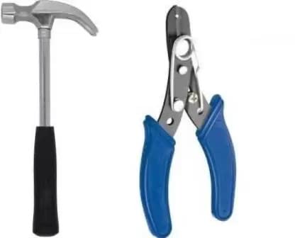 Agam Hand Tools Wire Cutter 1 Curved Claw Hammer Hand Tool Combo Hand Tool Kit 2 Tools  - Image 1