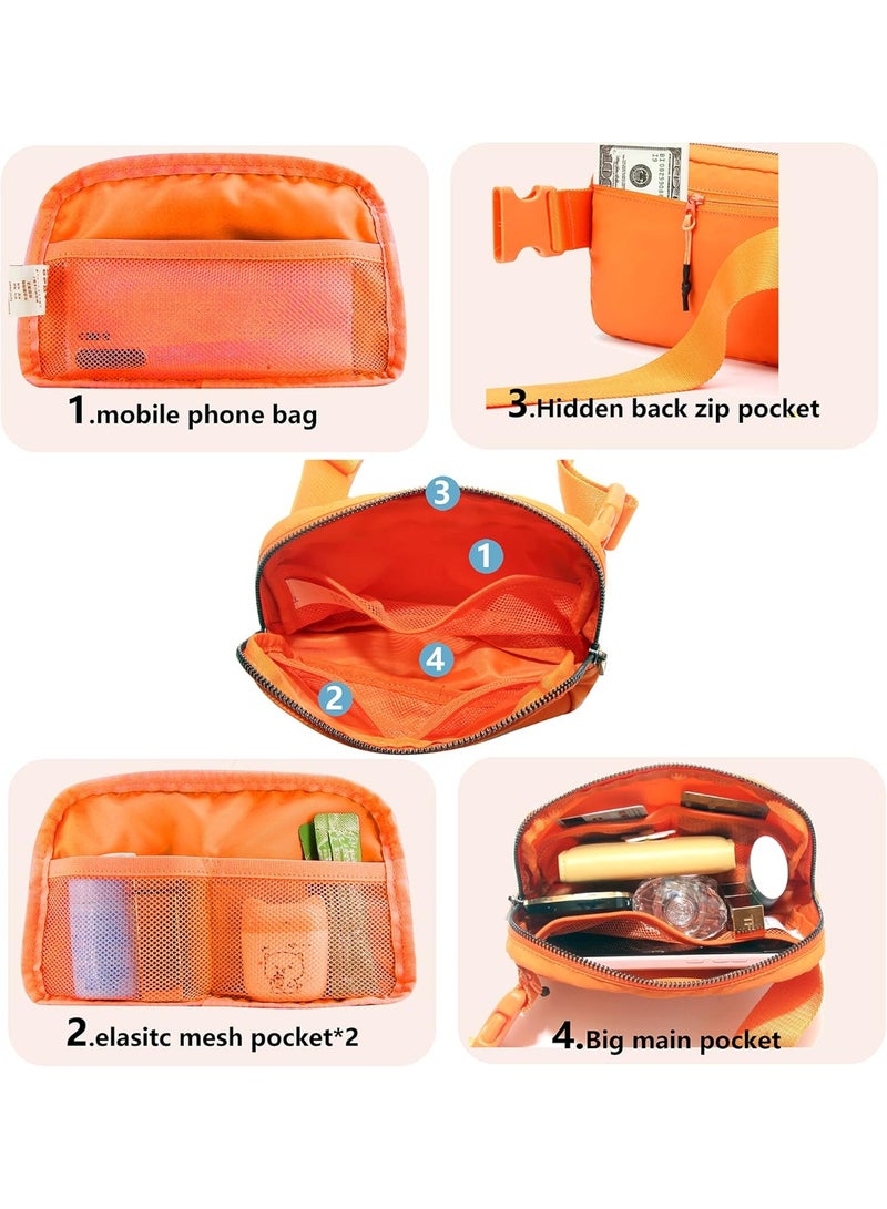 Fanny Belt Bag Waist Pack Crossbody Bags Bum Bag for Running Hiking Travel Workout Adjustable Strap for Women-orange - Image 4