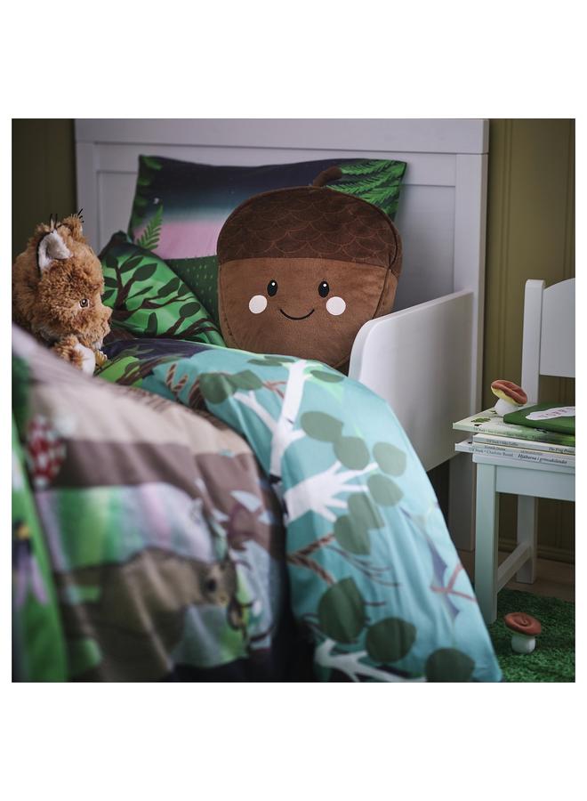 erorex Cushion with pocket, acorn shaped/brown, 32x37 cm - Image 3