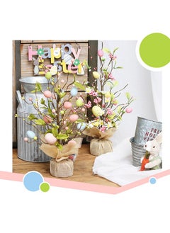 Generic Easter Eggs Table Tree with Burlap Base Decorative Table Tree Decor for Spring Easter Party Supplies Props,18”H, for Easter Great Festival Home Decor for Easter Party  - Image 3