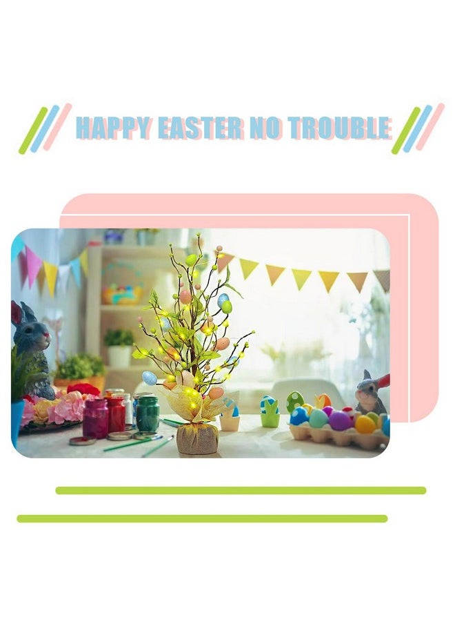 Generic Easter Eggs Table Tree with Burlap Base Decorative Table Tree Decor for Spring Easter Party Supplies Props,18”H, for Easter Great Festival Home Decor for Easter Party  - Image 4