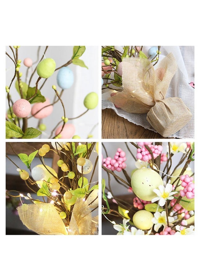 Generic Easter Eggs Table Tree with Burlap Base Decorative Table Tree Decor for Spring Easter Party Supplies Props,18”H, for Easter Great Festival Home Decor for Easter Party  - Image 5