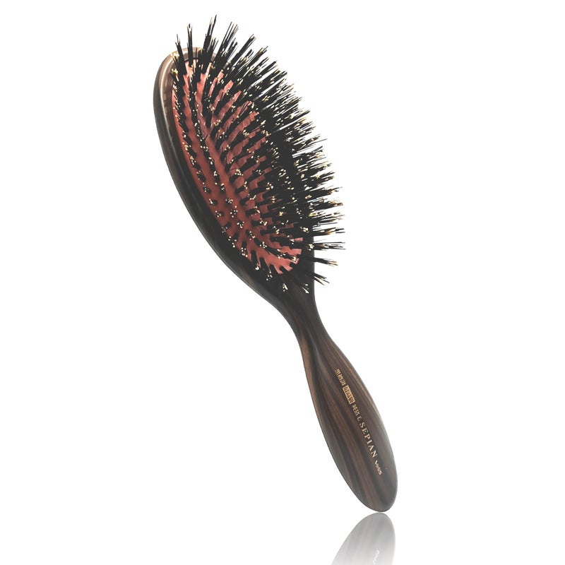 VESS Sepian Cushion Brush SP3500 WildBoar Bristle 100 Lightweight Wide HairbrushMade in Japan