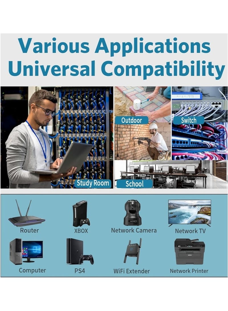 KENSUO Cat8 Ethernet Cable, 30 Meters 40GBPS 2000Mhz Flat LAN Network Cable, High Speed Shielded Internet Network Patch Cord with Gold Plated RJ45 Connector for Modem, Router, Switch, PS5/PS4/PS3, Xbox - Image 4