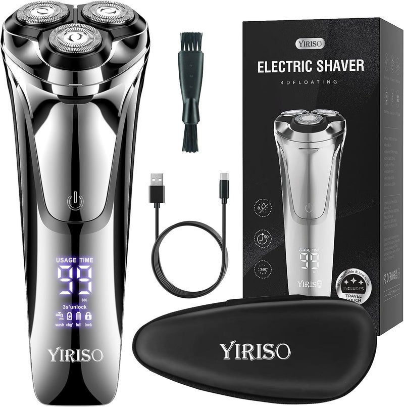 Electric Razor for Men Mens Electric Shavers Wet  Dry Shaver with Popup Trimmer USBC Rechargeable Waterproof Portable Shaver with LCD DisplayTravel OrganizerTravel Lock Ideal Men Gift
