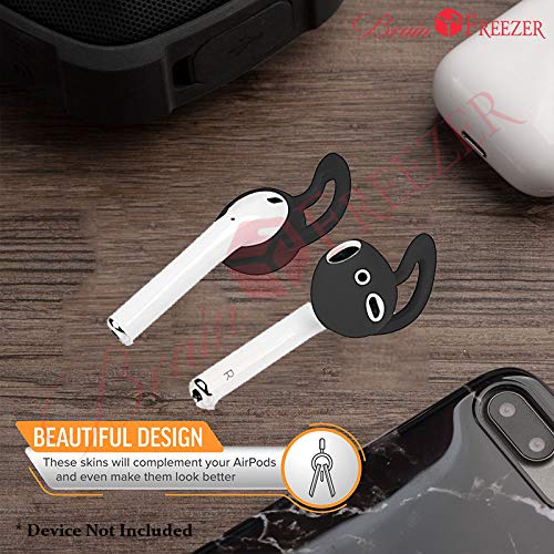 Brain Freezer Compatible with OnePlus Buds | Silicone Earbuds Eartips Earhooks Grip Case Cover | No Ear Pain, Secure Fit | Does Not Fit in Charging Case (1Pair | Black) - Image 5