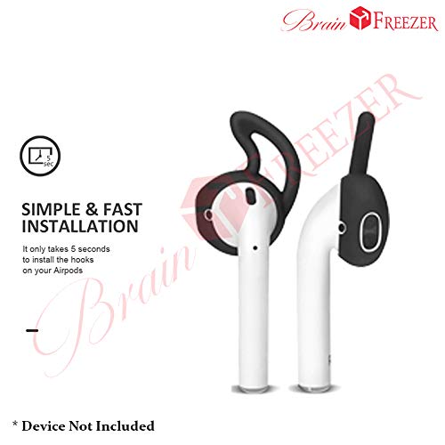 Brain Freezer Compatible with OnePlus Buds | Silicone Earbuds Eartips Earhooks Grip Case Cover | No Ear Pain, Secure Fit | Does Not Fit in Charging Case (1Pair | Black) - Image 3