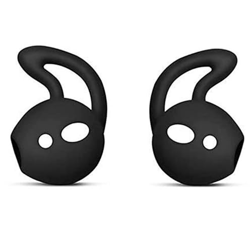 Brain Freezer Compatible with OnePlus Buds | Silicone Earbuds Eartips Earhooks Grip Case Cover | No Ear Pain, Secure Fit | Does Not Fit in Charging Case (1Pair | Black) - Image 1