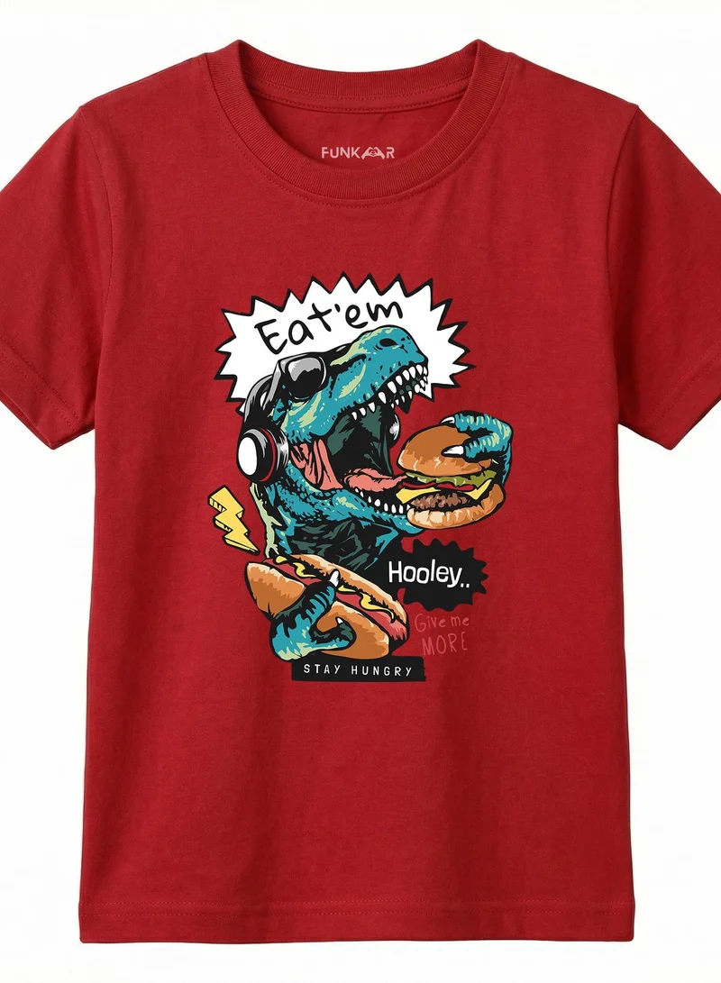 Funkaar Funkaar Unisex Dino Eatem Graphic Print Tshirt