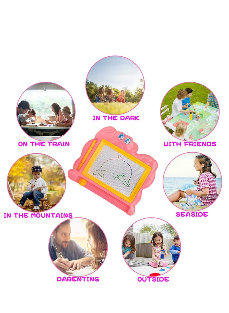 KASTWAVE Mini Magnetic Drawing Board for Kids, Travel Size Erasable Doodle Board Set, Small Drawing Painting Sketch Pad, Kids Art Supplies & Party Favors, Prizes for Kids Classroom (Random Color) - Image 3