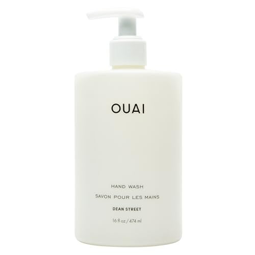 OUAI Hand Wash Dean Street  Liquid Hand Soap with Jojoba Avocado  Rose Hip Oil for Replenished Skin  Gentle Exfoliating Kitchen  Bathroom Soap 16 Fl Oz