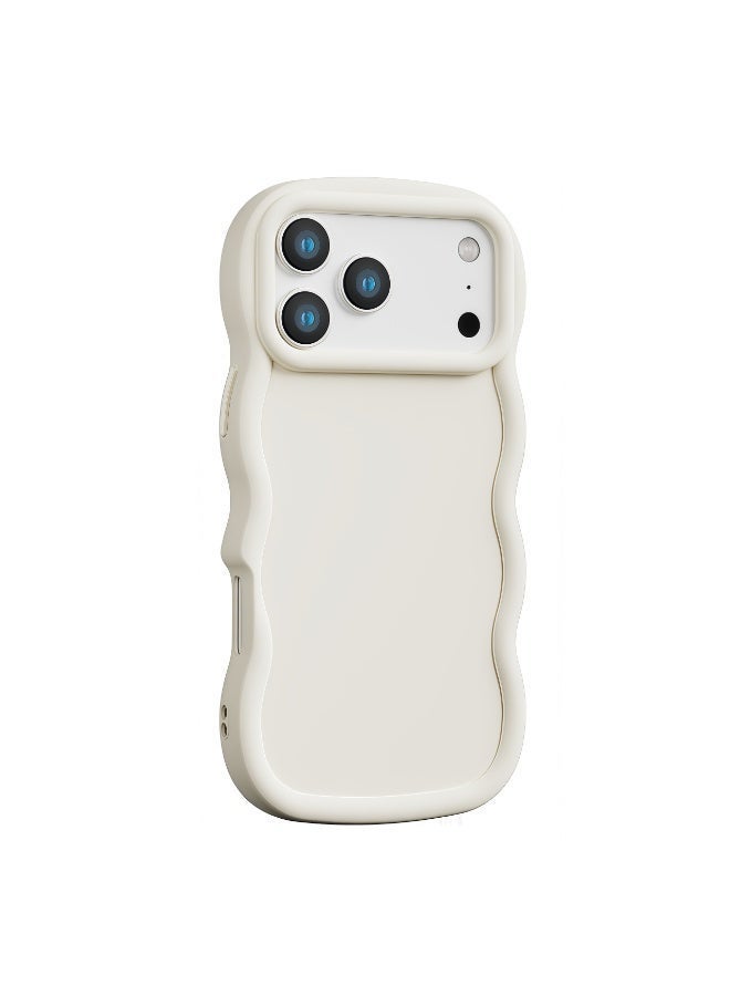[جراب هاتف Apple 17promax المحمول] تصميم موجة من مادة TPU غير قابلة للانزلاق ومضادة للسقوط باللون الأسود والأبيض والأخضر والوردي والأرجواني وألوان أخرى متوفرة - Image 1