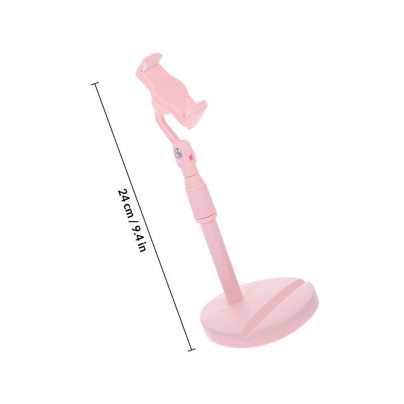 Pink Portable Adjustable Telescopic Phone Stand Holder for Desktop Office Travel - Image 3