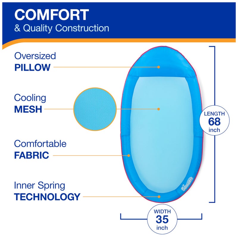 SwimWays Spring Float Premium Hammock Pool Lounger, Inflatable Pool Floats Adult with Fast Inflation for Ages 15 & Up - Image 3