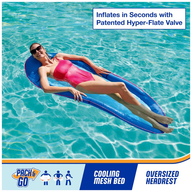SwimWays Spring Float Premium Hammock Pool Lounger, Inflatable Pool Floats Adult with Fast Inflation for Ages 15 & Up - Image 2