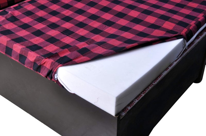 Kiara Furnishing Kiara Furnishing Cotton Mattress Cover with Zip for Single Bed Multicolour 72 X 30 X 12inch  - Image 3