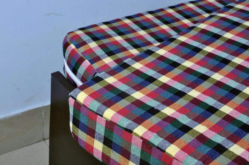 Kiara Furnishing Kiara Furnishing Cotton Mattress Cover with Zip for Single Bed Multicolour 72 X 30 X 12inch  - Image 1