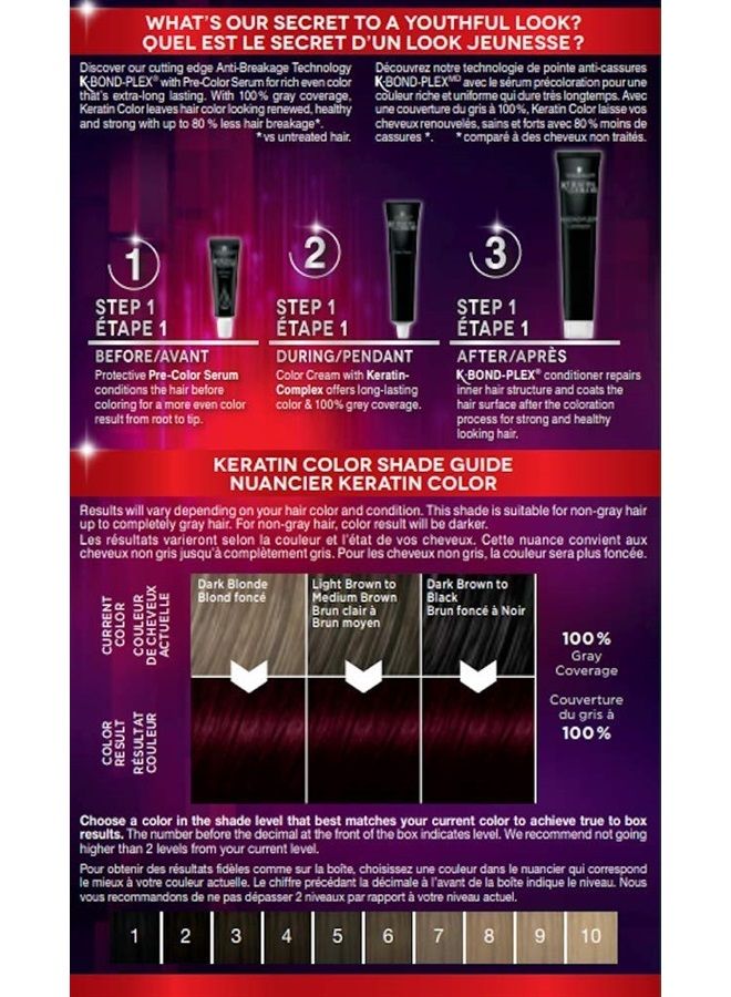Schwarzkopf Keratin Color Permanent Hair Color Cream, 1.8 Ruby Noir - Image 2