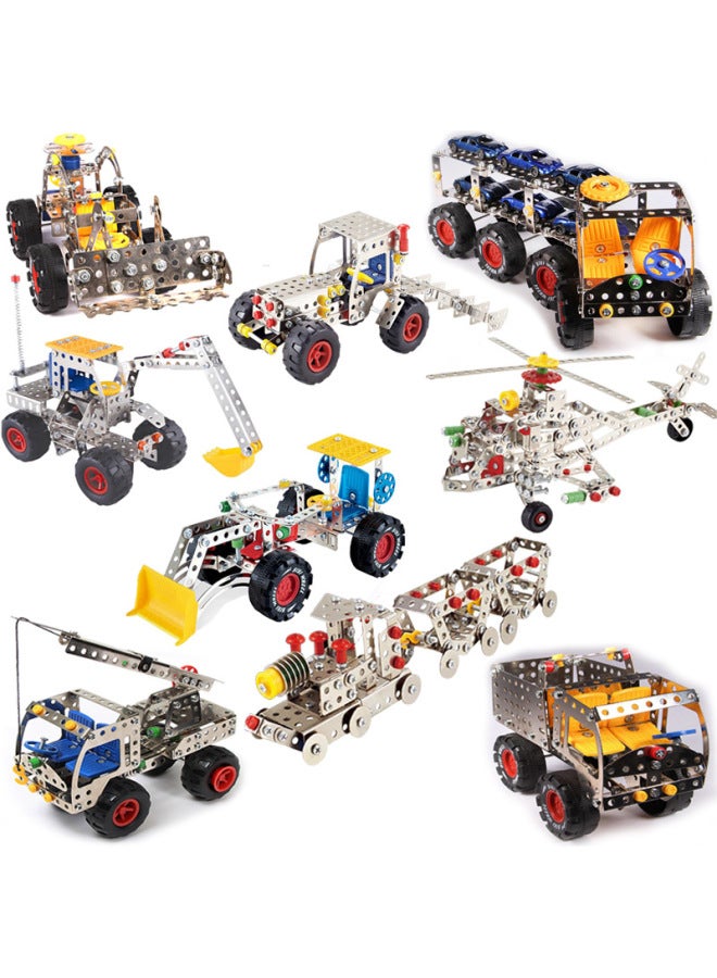 Loquat 42 Luxury Metal Assembled Suit Screw Nut Disassembly Combination Toy DIY Assembled Building Blocks Mechanical Model-Color:4 Large Size Packages (3111-3114) - Image 4