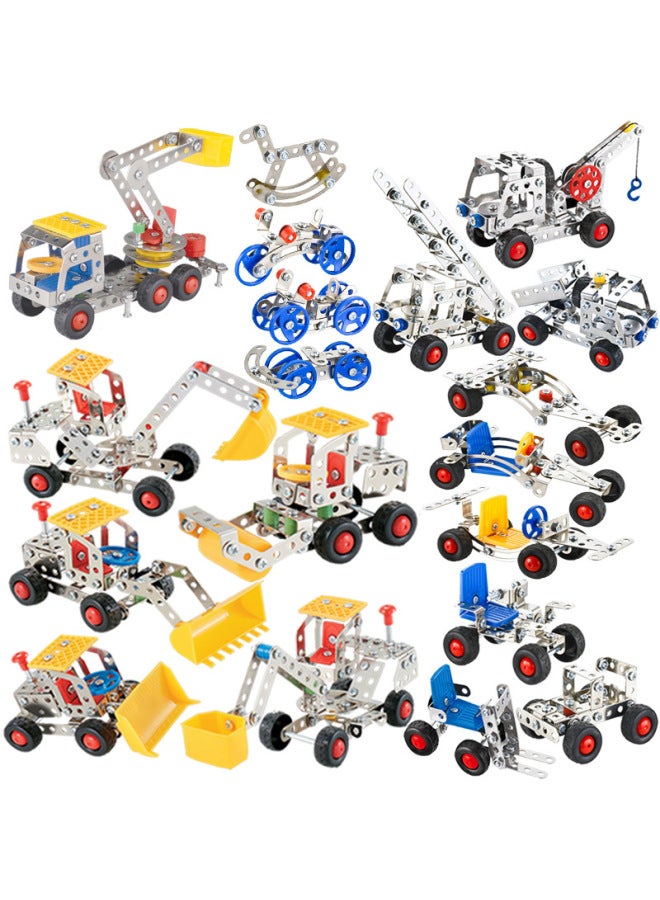 Loquat 42 Luxury Metal Assembled Suit Screw Nut Disassembly Combination Toy DIY Assembled Building Blocks Mechanical Model-Color:4 Large Size Packages (3111-3114) - Image 2