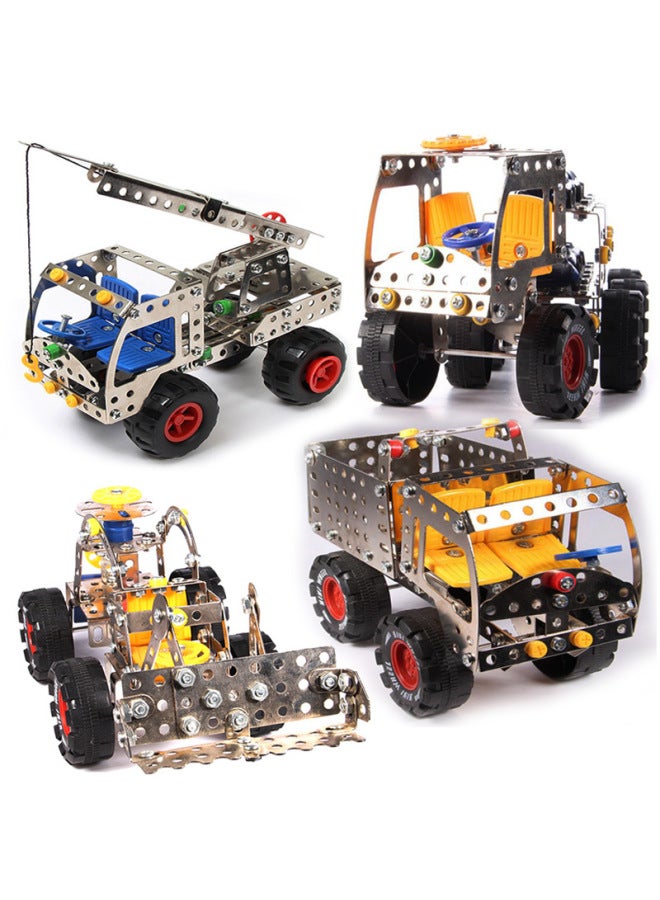 Loquat 42 Luxury Metal Assembled Suit Screw Nut Disassembly Combination Toy DIY Assembled Building Blocks Mechanical Model-Color:4 Large Size Packages (3111-3114) - Image 1