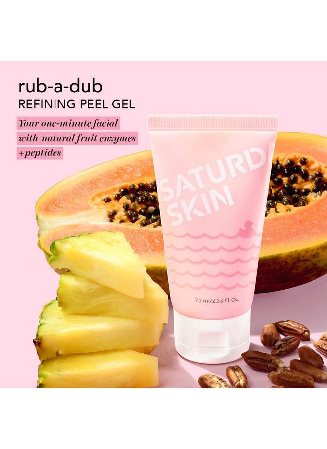 saturday skin Saturday Skin Rub-A-Dub Refining Peel Gel Facial Cleansing Gels Facial Cleansing Washes Natural Fruit Enzymes Gel Mild Cleanser Exfoliating Gel Great for sensitive skin (2.53 Fl. Oz. (75ml))  - Image 2