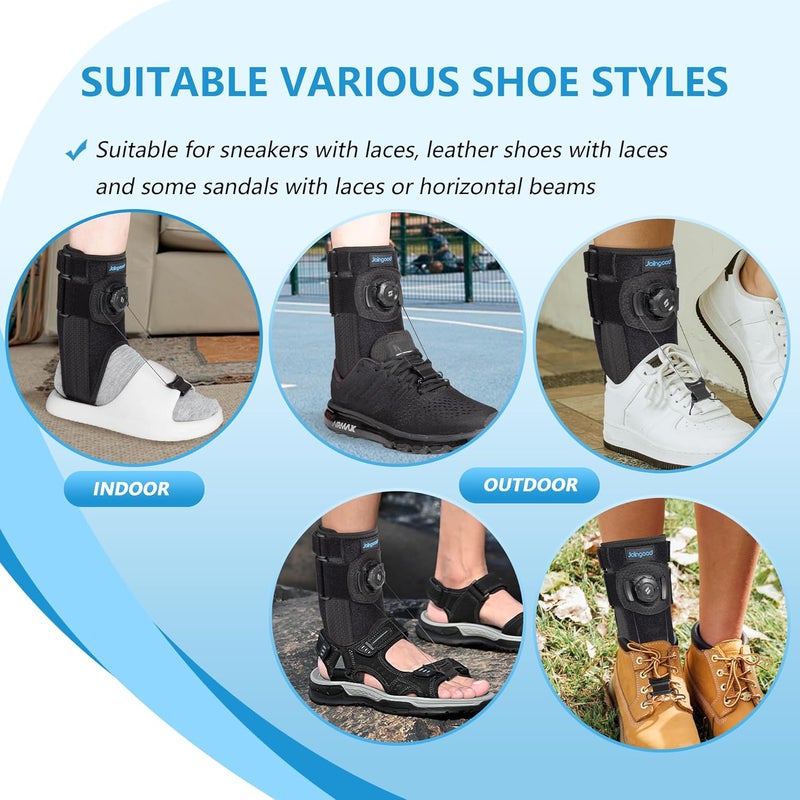 joingood Adjustable AFO Foot Drop Brace with Quick Release Dial, Drop Foot Support for Nerve Damage or Muscle Weakness, with Wide Hook for Shoes Slippers Left or Right Foot, Unisex, L/XL - Image 5