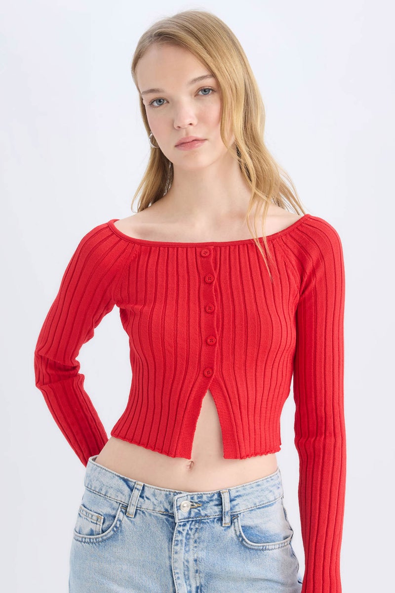 DeFacto Woman Slim Fit Strapless Knitwear Pullover  - Image 1