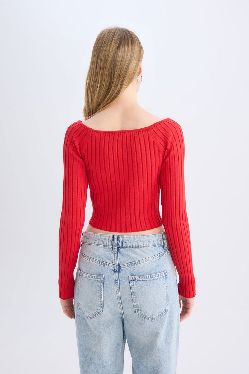 DeFacto Woman Slim Fit Strapless Knitwear Pullover  - Image 5