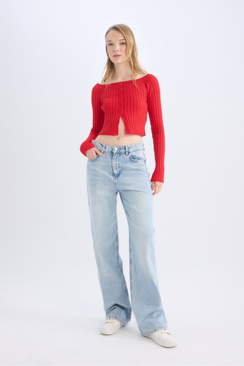 DeFacto Woman Slim Fit Strapless Knitwear Pullover  - Image 4