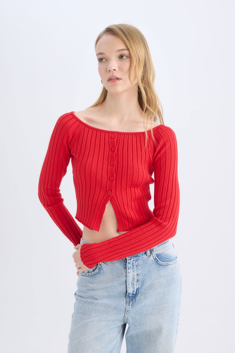 DeFacto Woman Slim Fit Strapless Knitwear Pullover  - Image 3