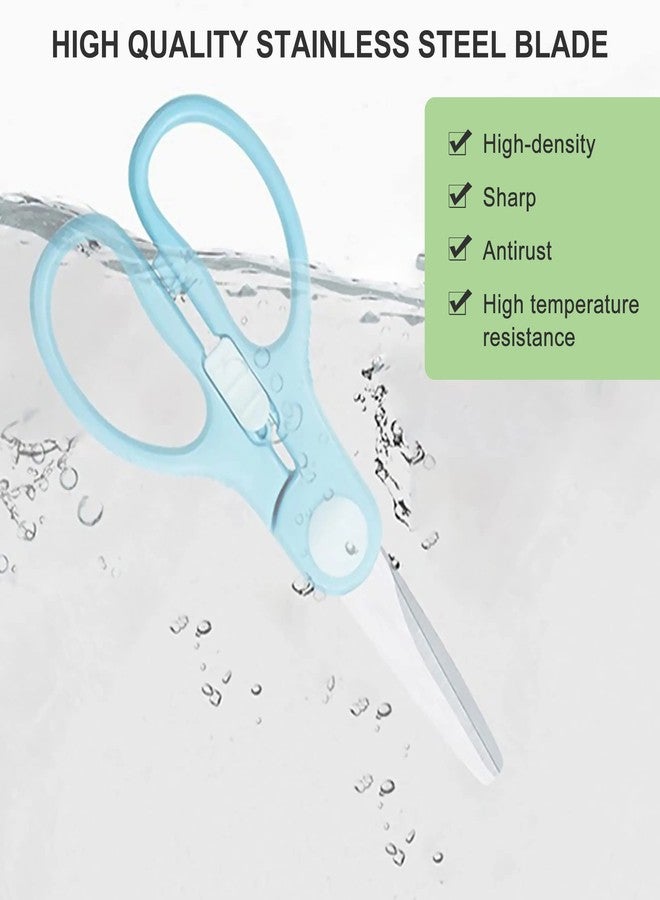 ATB Portable Baby Food Scissors Toddler Feeding Shears with Safety Lock, Food Grade Stainless Steel Material Food Supplement Scissors Suitable for Chicken Poultry Fish Meat Herbs noodles (Pink) - Image 4