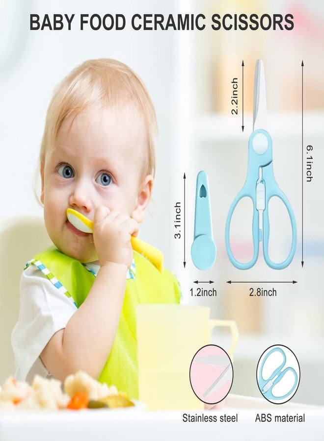 ATB Portable Baby Food Scissors Toddler Feeding Shears with Safety Lock, Food Grade Stainless Steel Material Food Supplement Scissors Suitable for Chicken Poultry Fish Meat Herbs noodles (Pink) - Image 2