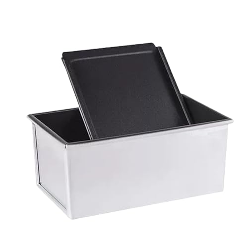 FAQQI Shokupan Bread Pan 1.5 Loaf - Japanese Bread Pan, Pullman Bread Pan with Lid, Iron Aluminum Plated for Commercial Use, Durable Silver Mold - Image 1