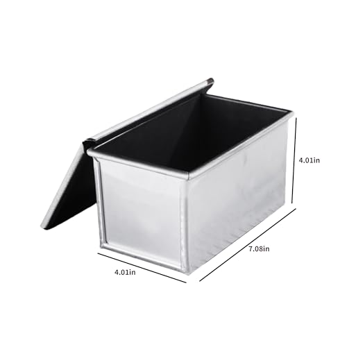 FAQQI Shokupan Bread Pan 1.5 Loaf - Japanese Bread Pan, Pullman Bread Pan with Lid, Iron Aluminum Plated for Commercial Use, Durable Silver Mold - Image 4