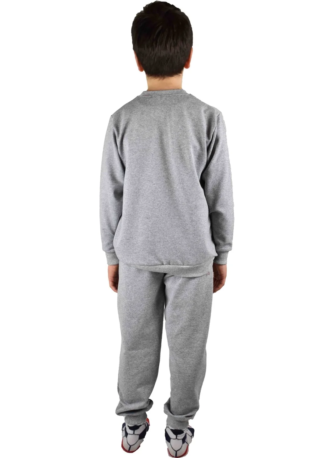 Bluence Men's Waiter Printed Gray Cotton Tracksuit Set