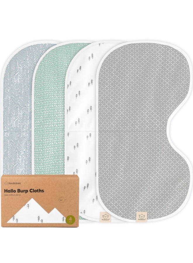 KeaBabies KeaBabies 4-Pack Baby Burp Cloths Baby Girl, Boy - Organic Cotton Burp Cloth, Extra Large, Absorbent, Soft Burping Cloths & Bibs Set for Babies, Newborn Burp Clothes, Thick Burp Rags (Nordic)  - Image 1